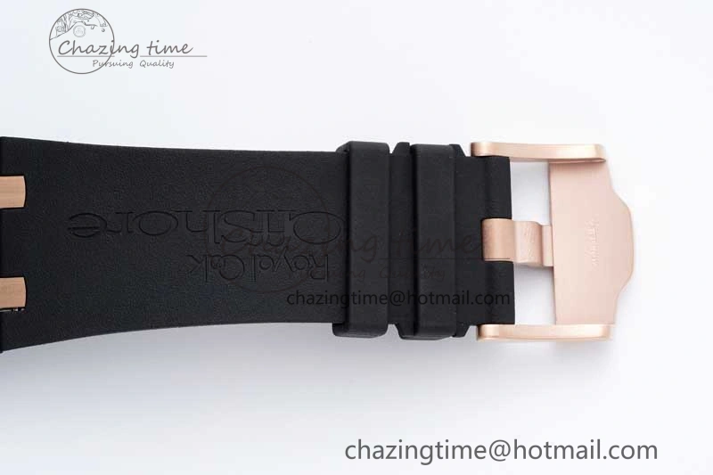 Royal Oak Offshore 44mm Black Ceramic Case APF 1:1 Best Edition Gray White Dial on Black Rubber Strap A Attractive 4677