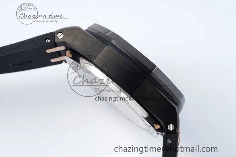 Royal Oak Offshore 44mm Black Ceramic Case APF 1:1 Best Edition Gray White Dial on Black Rubber Strap A Attractive 4677