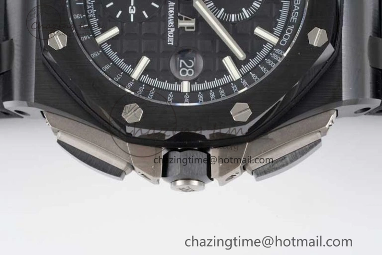 Royal Oak Offshore 44mm Black Ceramic Case JJF 1:1 Best Edition Black Dial on Rubber Strap A3126 V Refined 4655