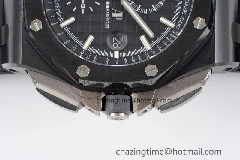 Royal Oak Offshore 44mm Black Ceramic Case JJF 1:1 Best Edition Black Dial on Rubber Strap A3126 V Refined 4655