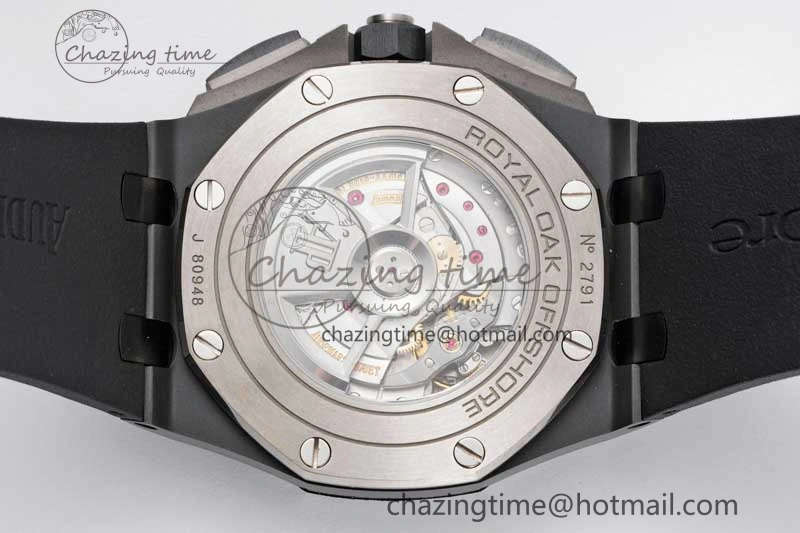 Royal Oak Offshore 44mm Black Ceramic Case JJF 1:1 Best Edition Black Dial on Rubber Strap A3126 V Refined 4655