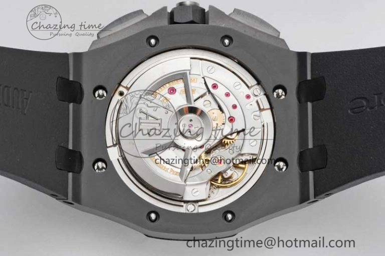 Royal Oak Offshore 44mm Black Ceramic Case JJF 1:1 Best Edition Black Dial on Rubber Strap A3126 V Refined 4655
