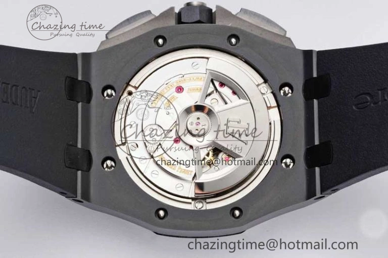 Royal Oak Offshore 44mm Black Ceramic Case JJF 1:1 Best Edition Black Dial on Rubber Strap A3126 V Refined 4655