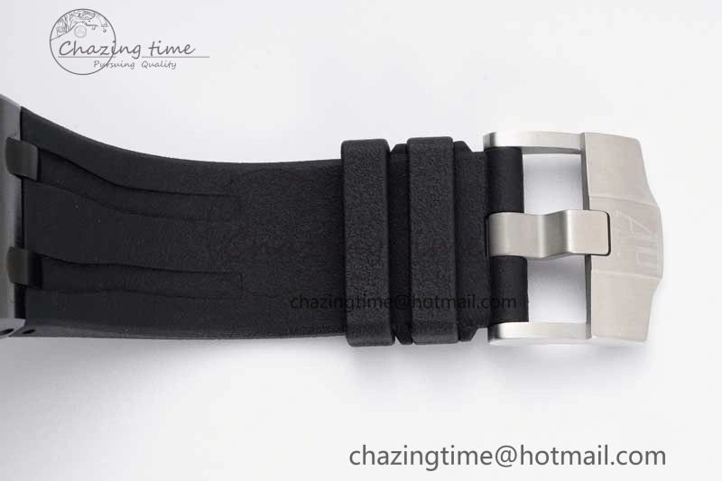 Royal Oak Offshore 44mm Black Ceramic Case JJF 1:1 Best Edition Black Dial on Rubber Strap A3126 V Refined 4655