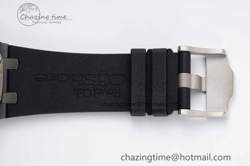 Royal Oak Offshore 44mm Black Ceramic Case JJF 1:1 Best Edition Black Dial on Rubber Strap A3126 V Refined 4655