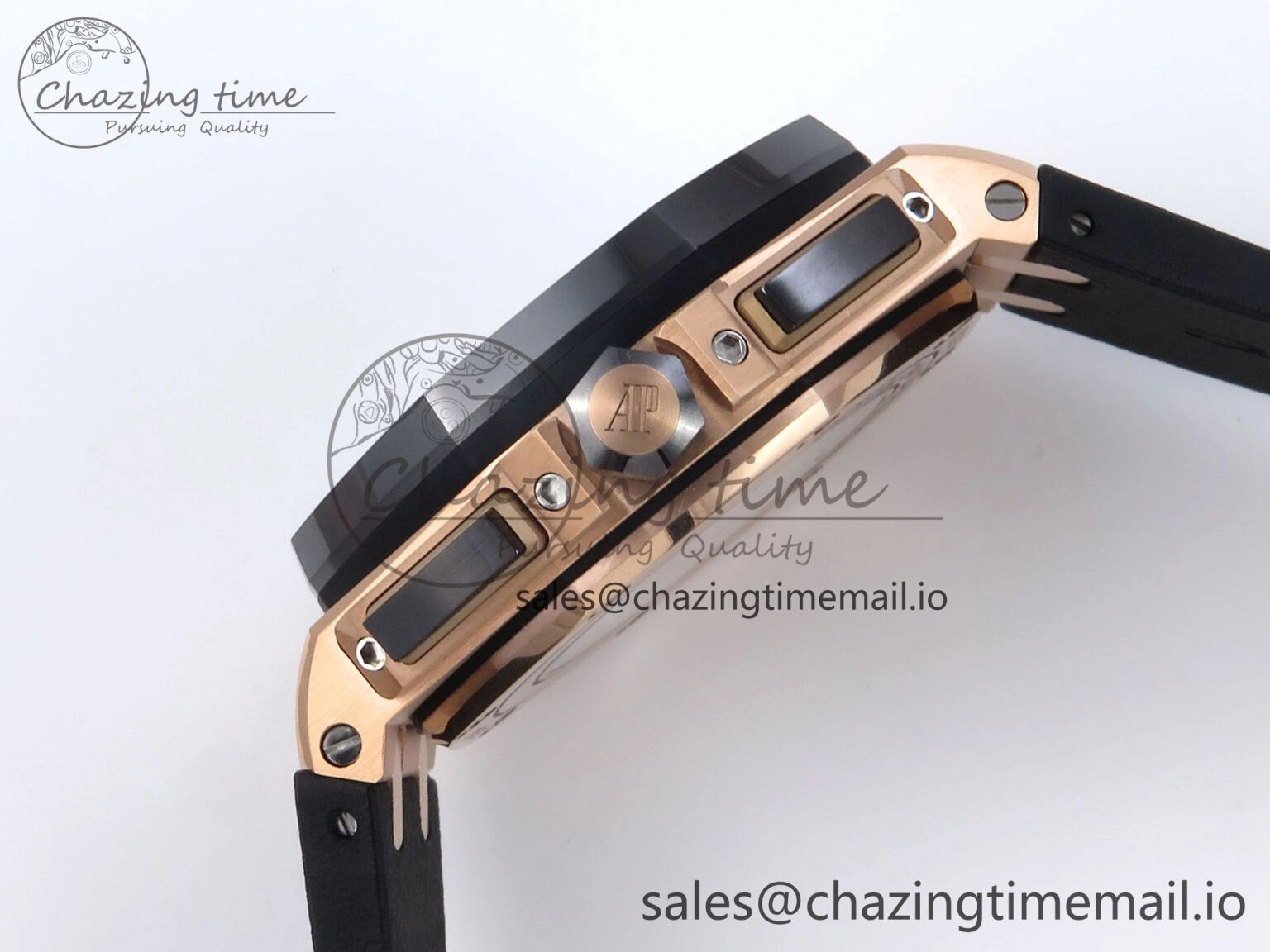 Royal Oak Offshore 44mm Black Ceramic RG TKF 1:1 Best Edition Black RG Dial on Black Rubber Strap A Efficient 4315
