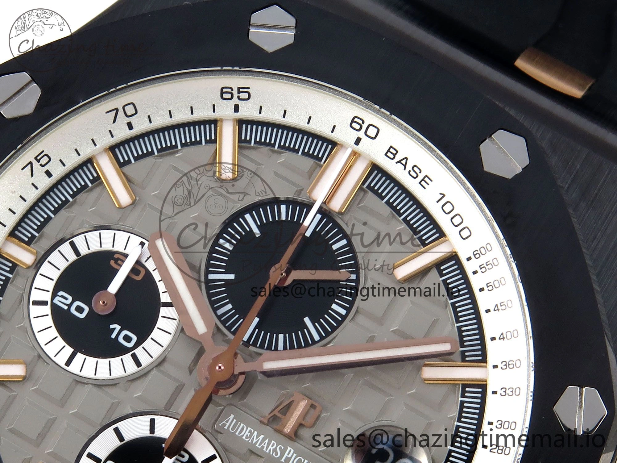 SportInspired Royal Oak Offshore 44mm Black Ceramic RG TKF 1:1 Best Edition Gray Dial on Black Rubber Strap A 4371
