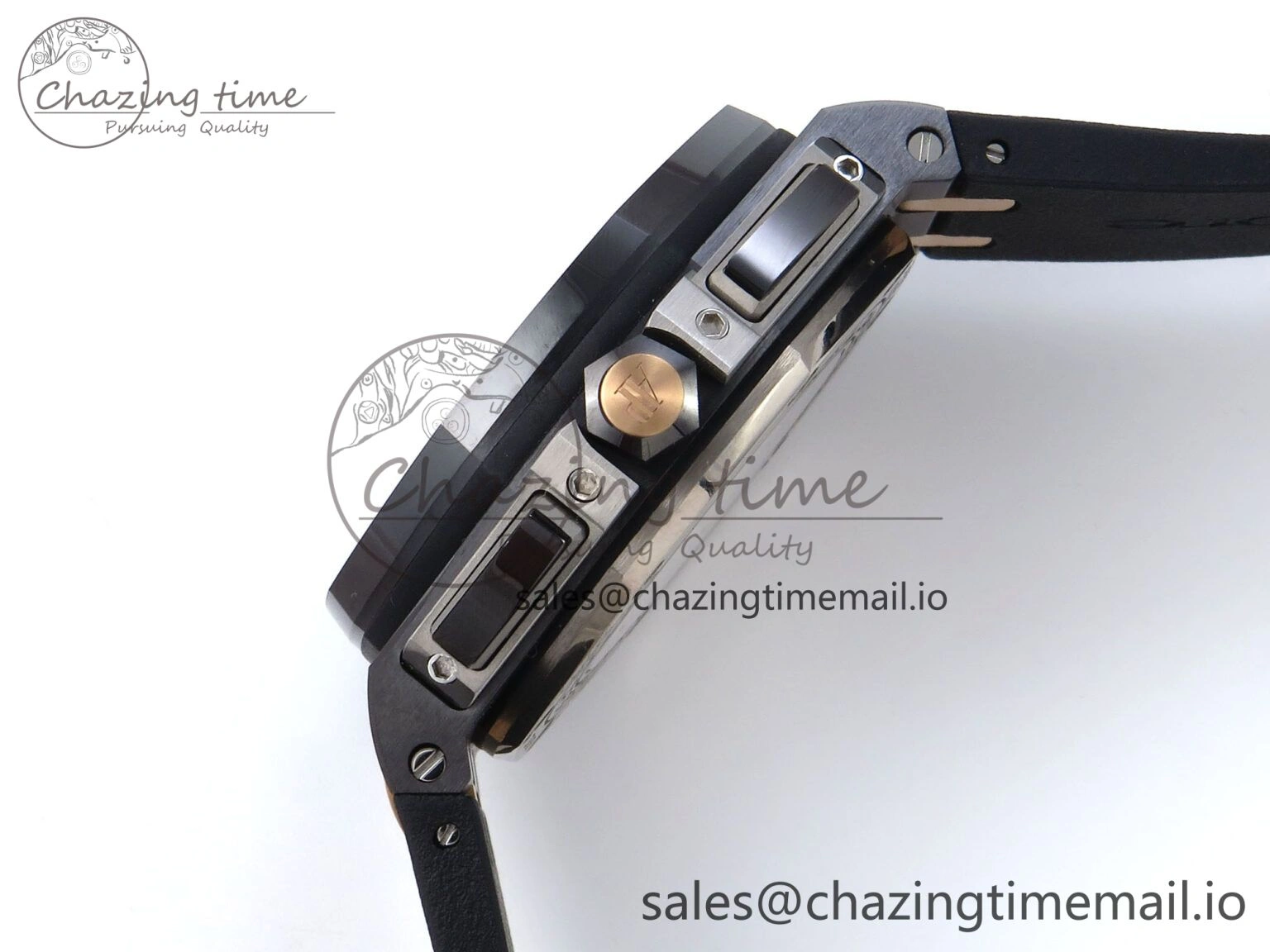 SportInspired Royal Oak Offshore 44mm Black Ceramic RG TKF 1:1 Best Edition Gray Dial on Black Rubber Strap A 4371