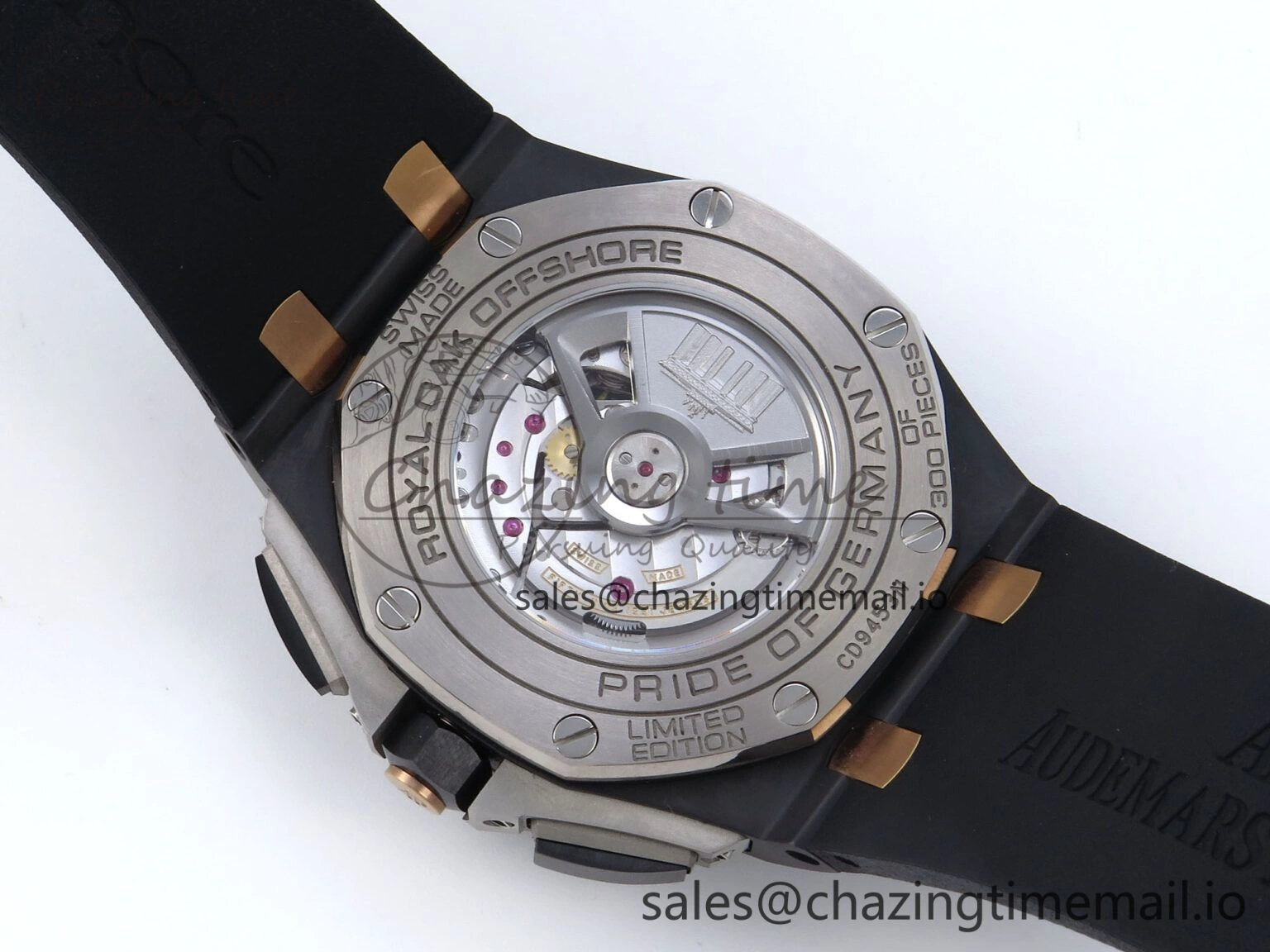 SportInspired Royal Oak Offshore 44mm Black Ceramic RG TKF 1:1 Best Edition Gray Dial on Black Rubber Strap A 4371