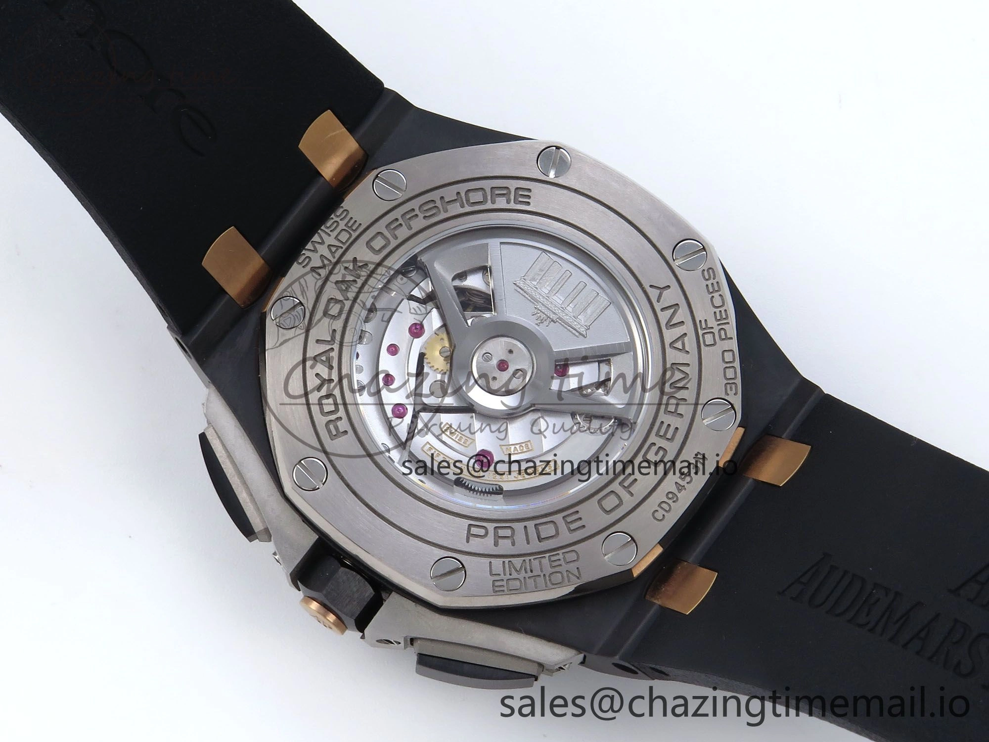 SportInspired Royal Oak Offshore 44mm Black Ceramic RG TKF 1:1 Best Edition Gray Dial on Black Rubber Strap A 4371