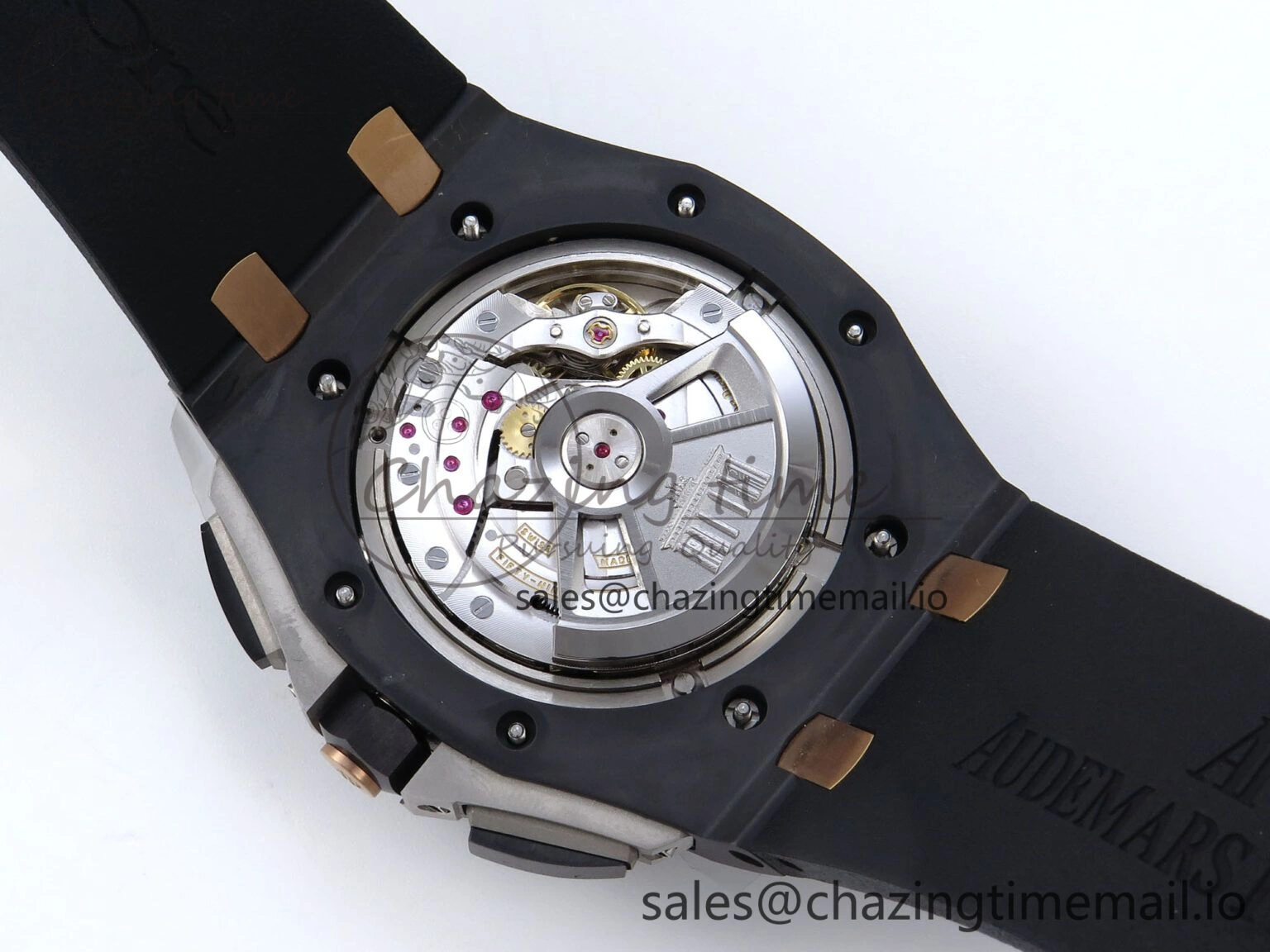 SportInspired Royal Oak Offshore 44mm Black Ceramic RG TKF 1:1 Best Edition Gray Dial on Black Rubber Strap A 4371