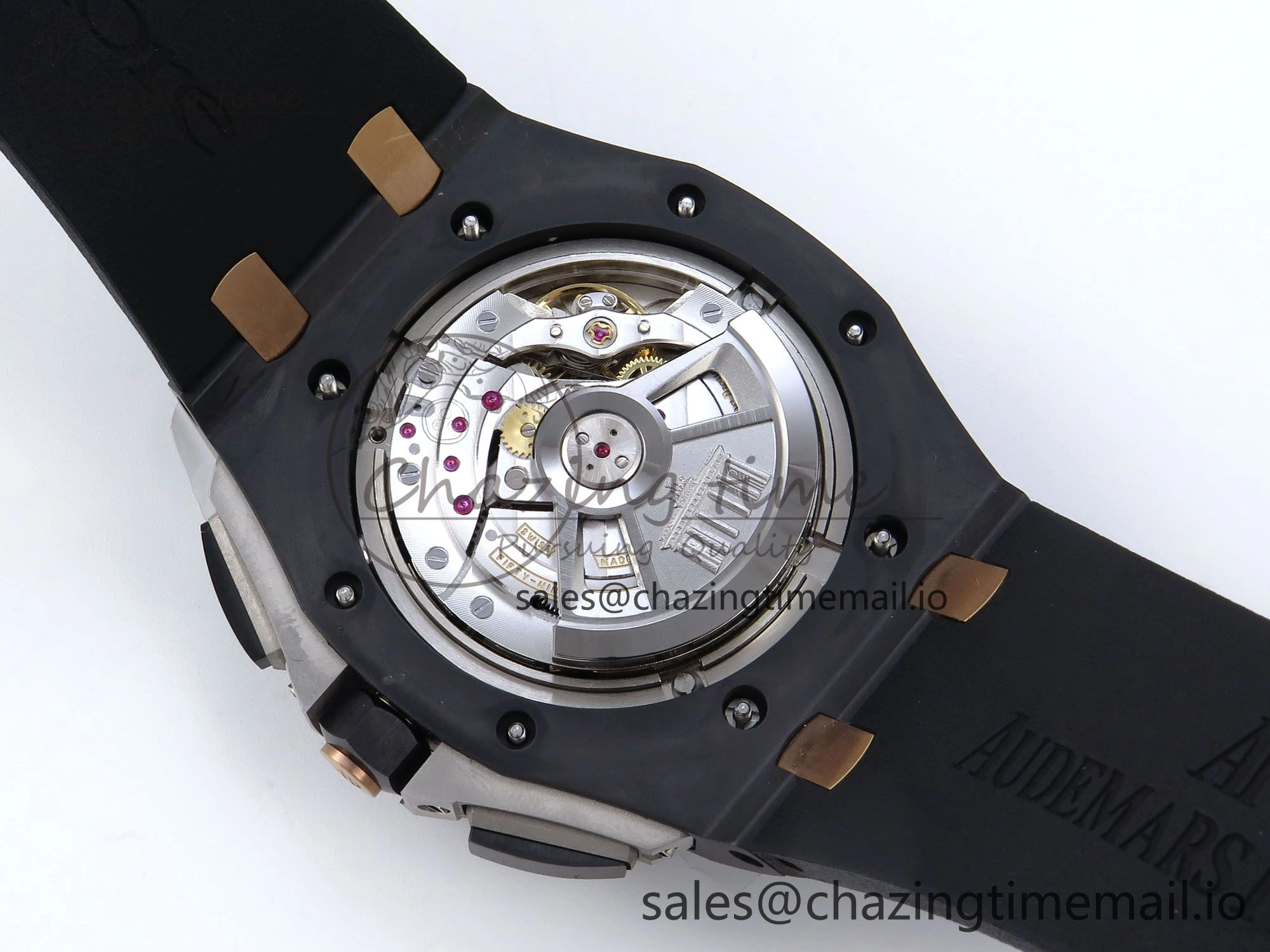 SportInspired Royal Oak Offshore 44mm Black Ceramic RG TKF 1:1 Best Edition Gray Dial on Black Rubber Strap A 4371
