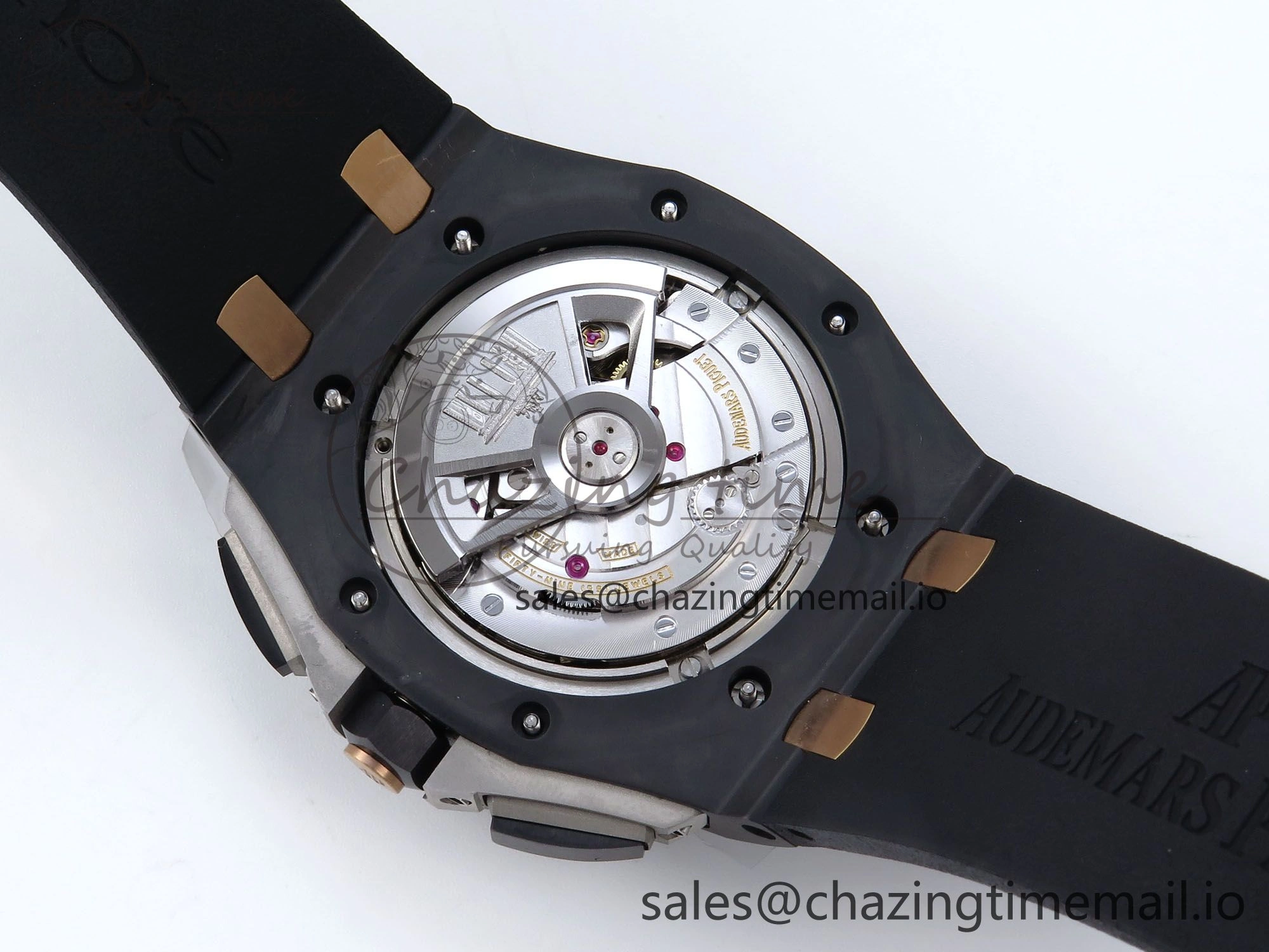 SportInspired Royal Oak Offshore 44mm Black Ceramic RG TKF 1:1 Best Edition Gray Dial on Black Rubber Strap A 4371