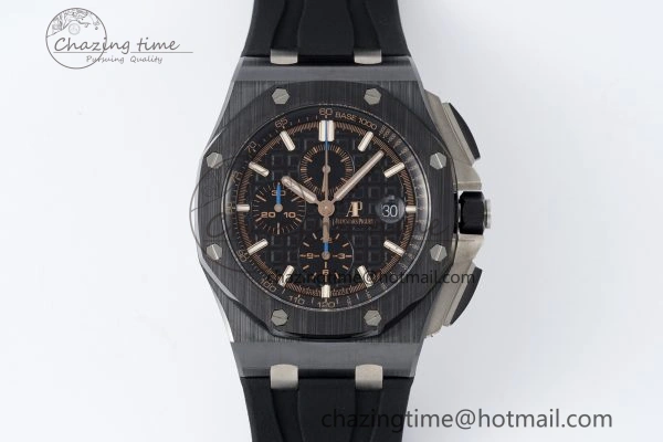 FashionForward Royal Oak Offshore 44mm Black Ceramic RSF 1:1 Best Edition Black Dial on Rubber Strap A3126 V 4717