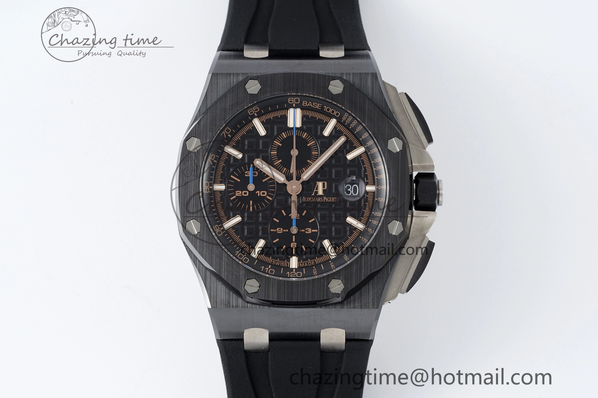 FashionForward Royal Oak Offshore 44mm Black Ceramic RSF 1:1 Best Edition Black Dial on Rubber Strap A3126 V 4717