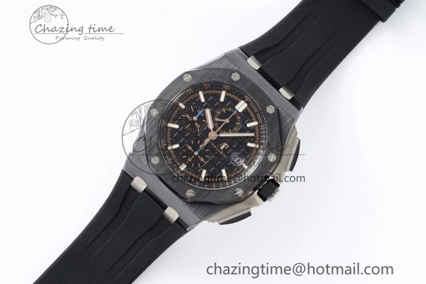 FashionForward Royal Oak Offshore 44mm Black Ceramic RSF 1:1 Best Edition Black Dial on Rubber Strap A3126 V 4717