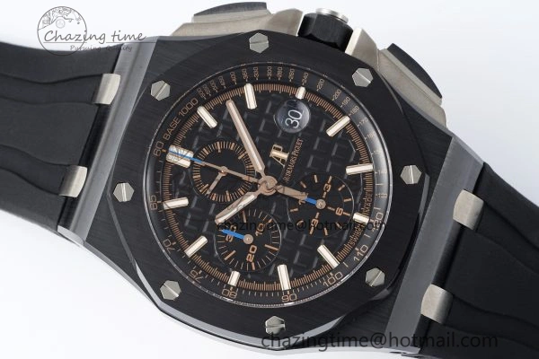 FashionForward Royal Oak Offshore 44mm Black Ceramic RSF 1:1 Best Edition Black Dial on Rubber Strap A3126 V 4717