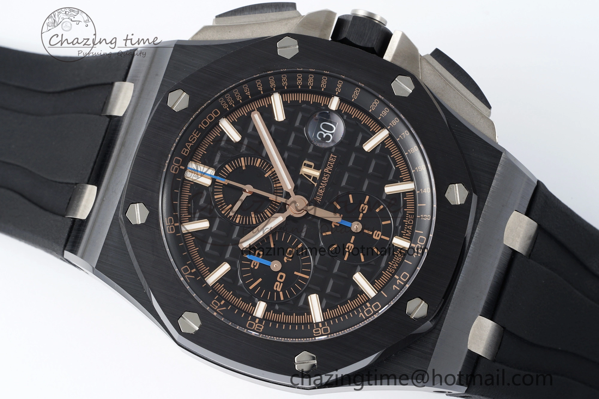 FashionForward Royal Oak Offshore 44mm Black Ceramic RSF 1:1 Best Edition Black Dial on Rubber Strap A3126 V 4717