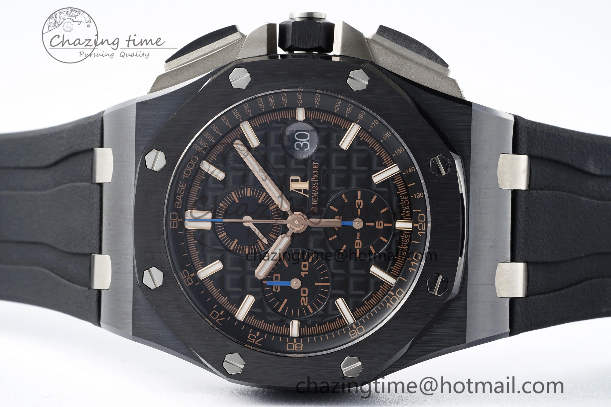 FashionForward Royal Oak Offshore 44mm Black Ceramic RSF 1:1 Best Edition Black Dial on Rubber Strap A3126 V 4717