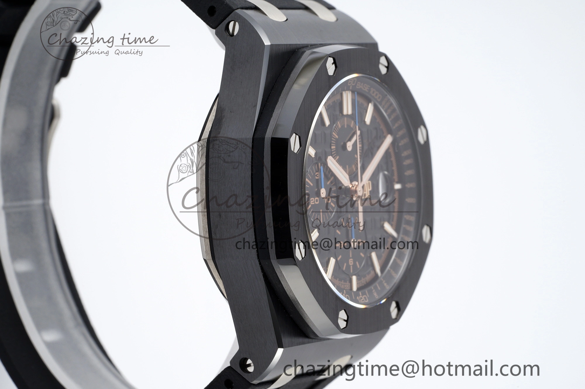 FashionForward Royal Oak Offshore 44mm Black Ceramic RSF 1:1 Best Edition Black Dial on Rubber Strap A3126 V 4717