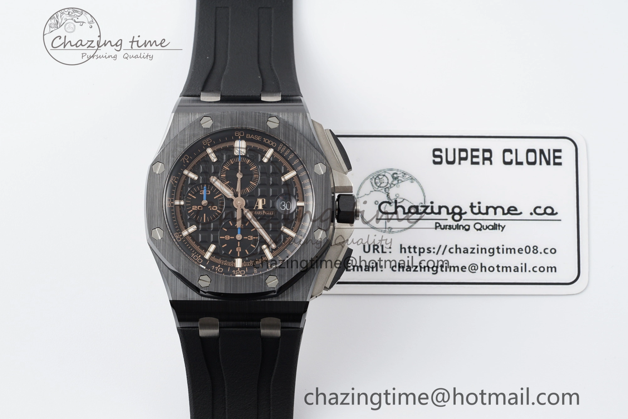 FashionForward Royal Oak Offshore 44mm Black Ceramic RSF 1:1 Best Edition Black Dial on Rubber Strap A3126 V 4717