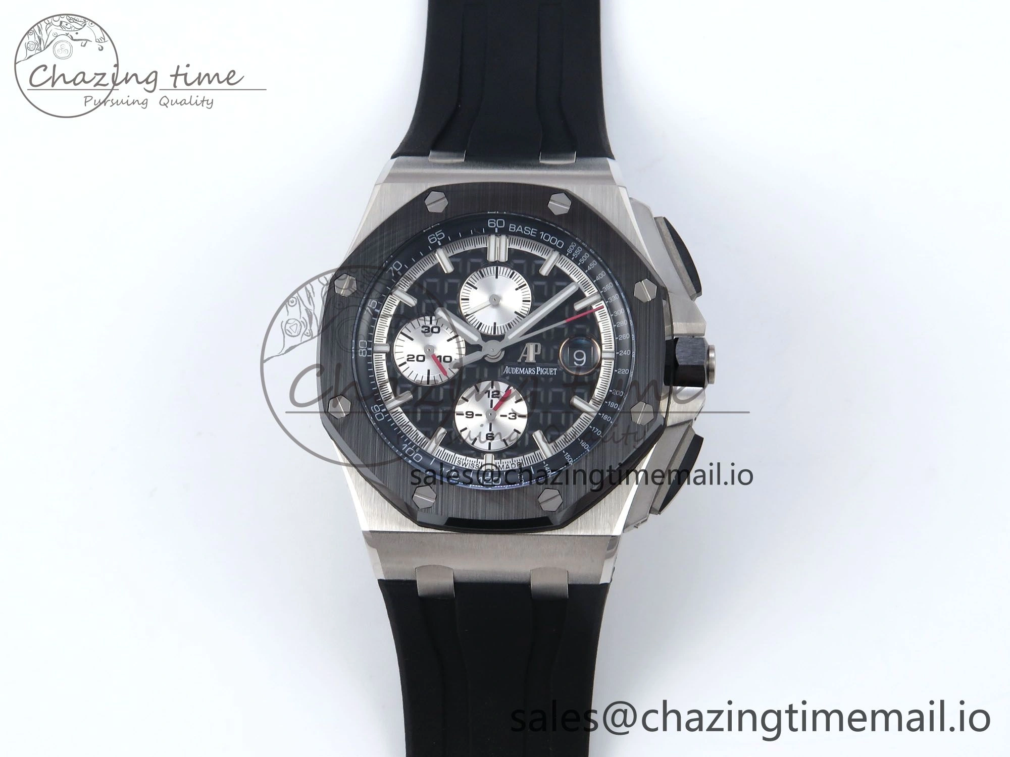 Royal Oak Offshore 44mm Black Ceramic SS TKF 1:1 Best Edition Black SS Dial on Black Rubber Strap A Sustainable 4317