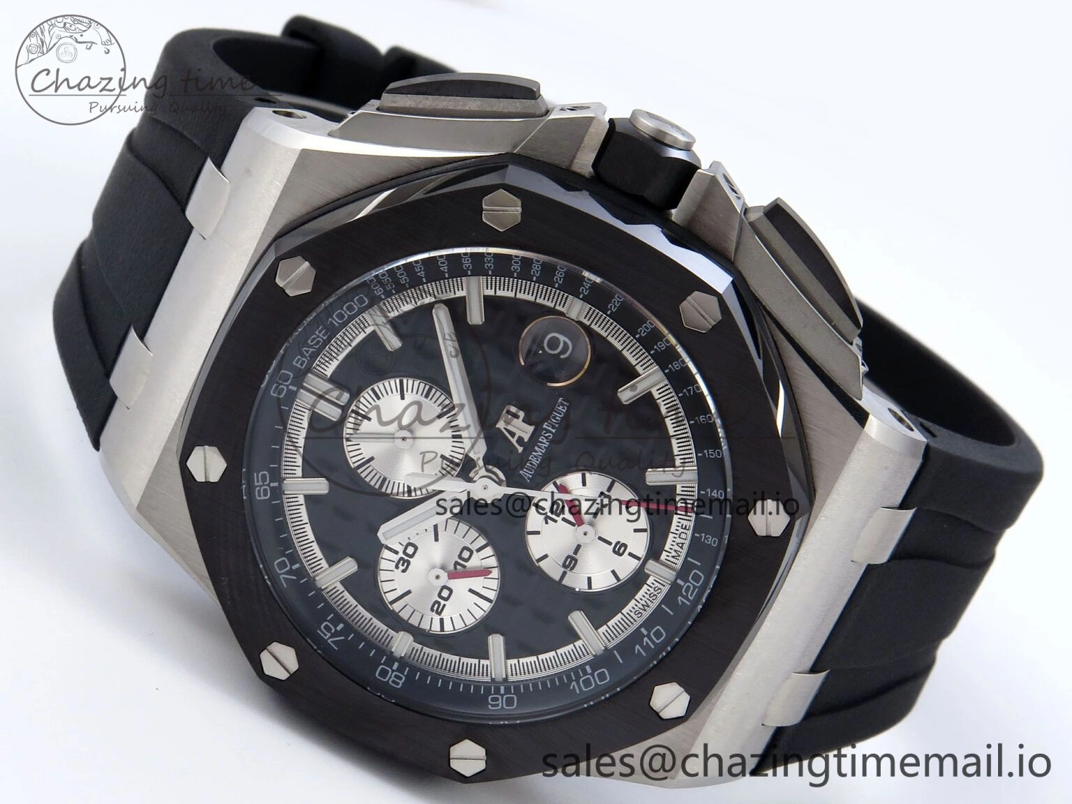 Royal Oak Offshore 44mm Black Ceramic SS TKF 1:1 Best Edition Black SS Dial on Black Rubber Strap A Sustainable 4317