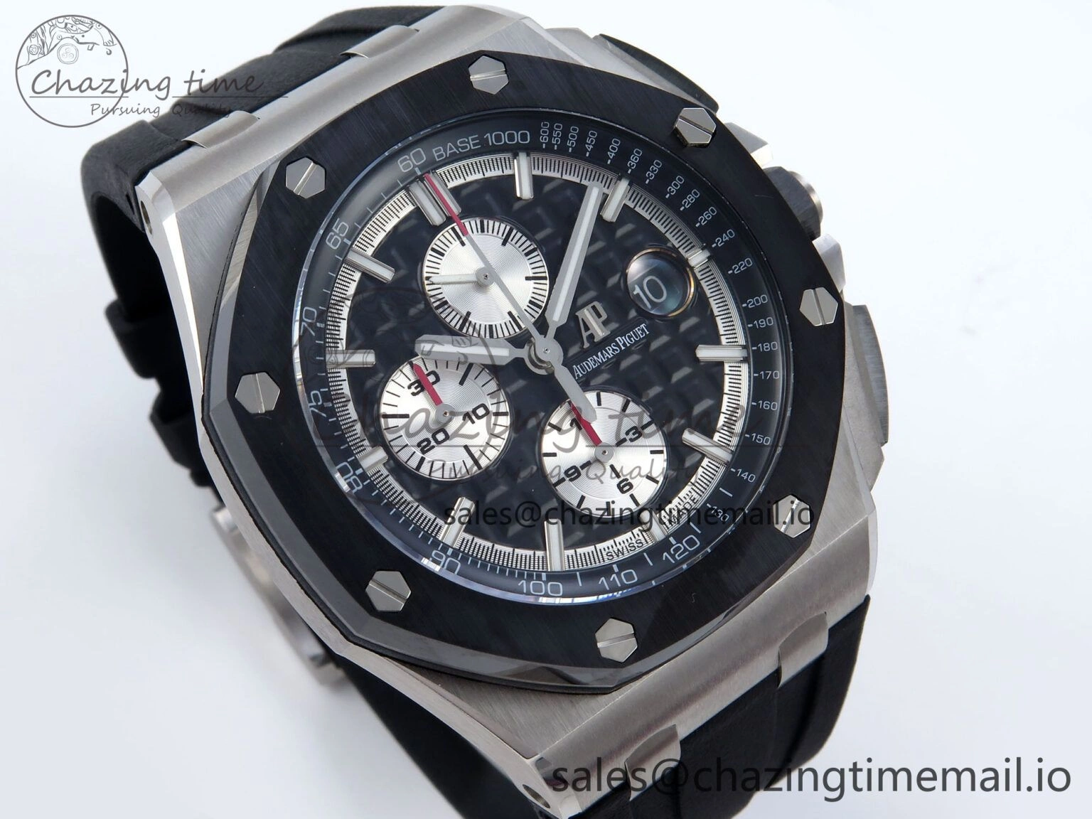 Royal Oak Offshore 44mm Black Ceramic SS TKF 1:1 Best Edition Black SS Dial on Black Rubber Strap A Sustainable 4317
