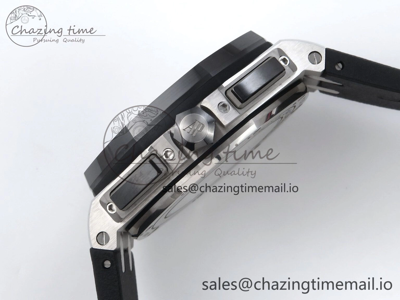 Royal Oak Offshore 44mm Black Ceramic SS TKF 1:1 Best Edition Black SS Dial on Black Rubber Strap A Sustainable 4317
