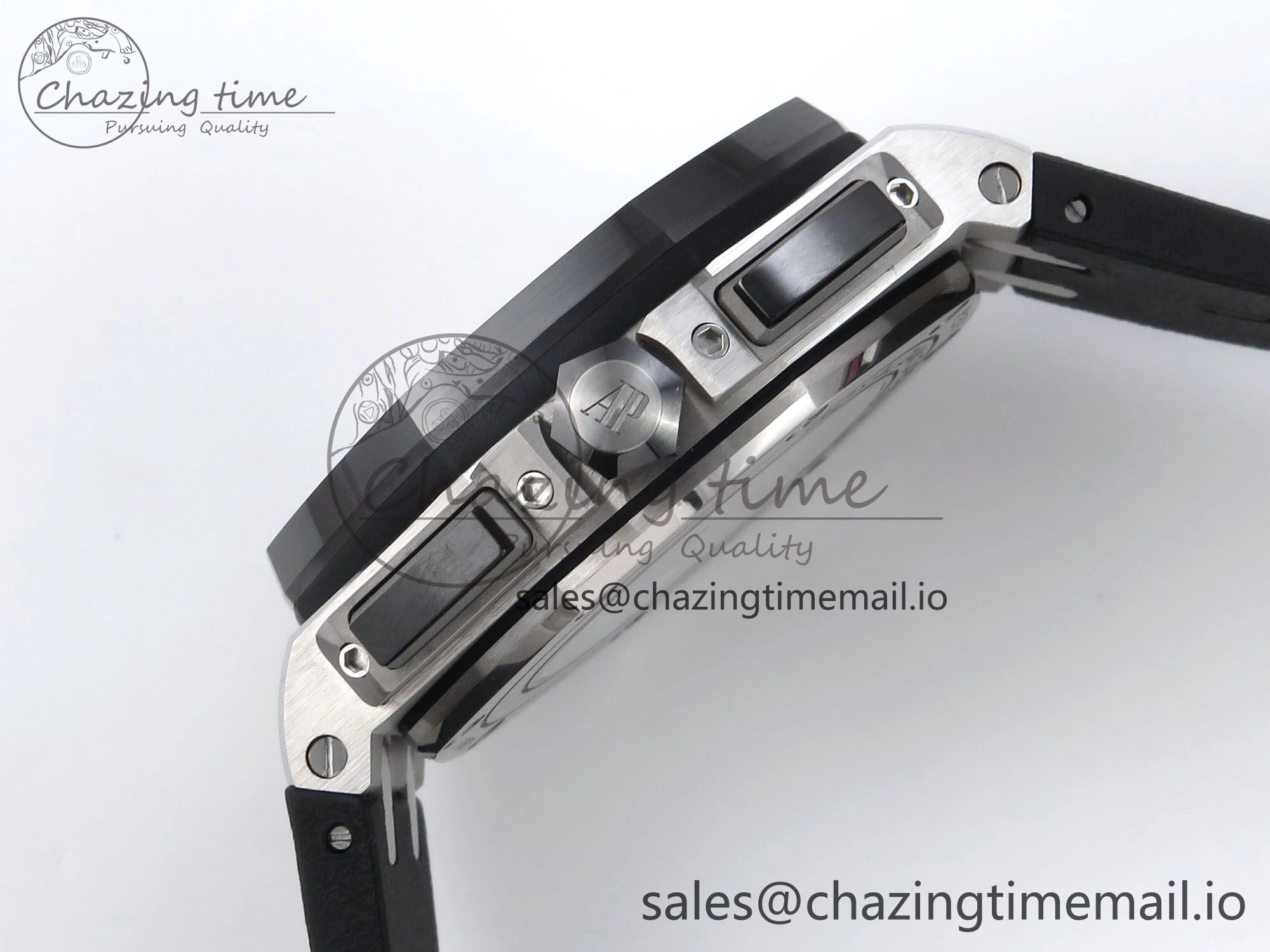 Royal Oak Offshore 44mm Black Ceramic SS TKF 1:1 Best Edition Black SS Dial on Black Rubber Strap A Sustainable 4317
