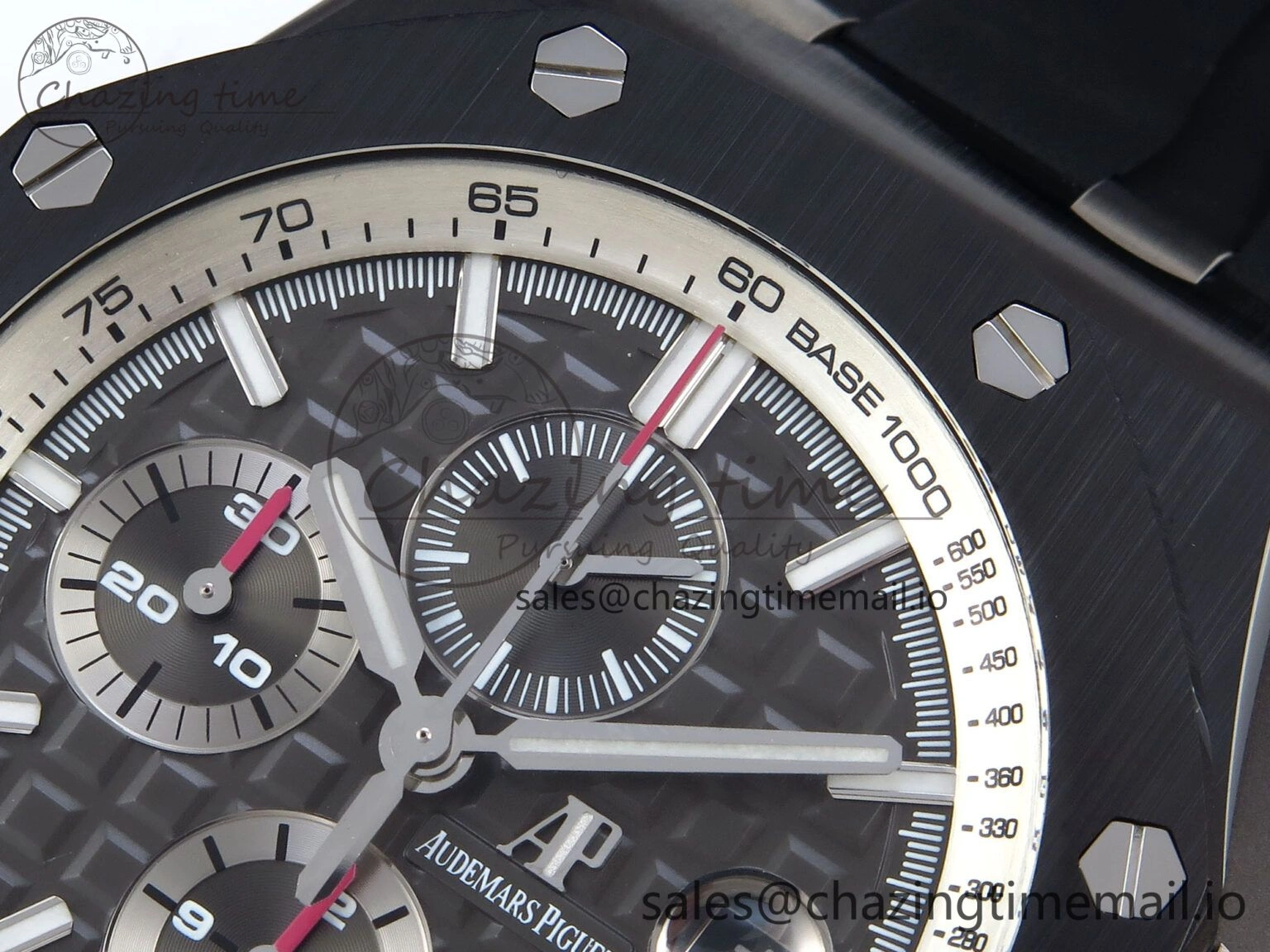 Lightweight Royal Oak Offshore 44mm Black Ceramic SS TKF 1:1 Best Edition Gray Dial on Black Rubber Strap A 4373