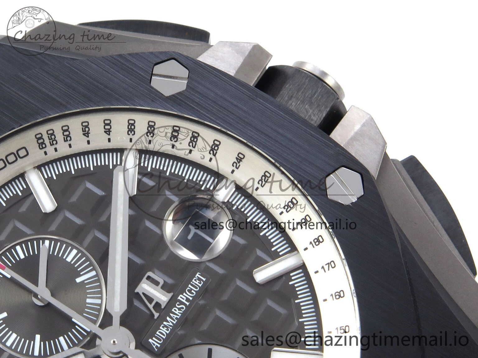 Lightweight Royal Oak Offshore 44mm Black Ceramic SS TKF 1:1 Best Edition Gray Dial on Black Rubber Strap A 4373
