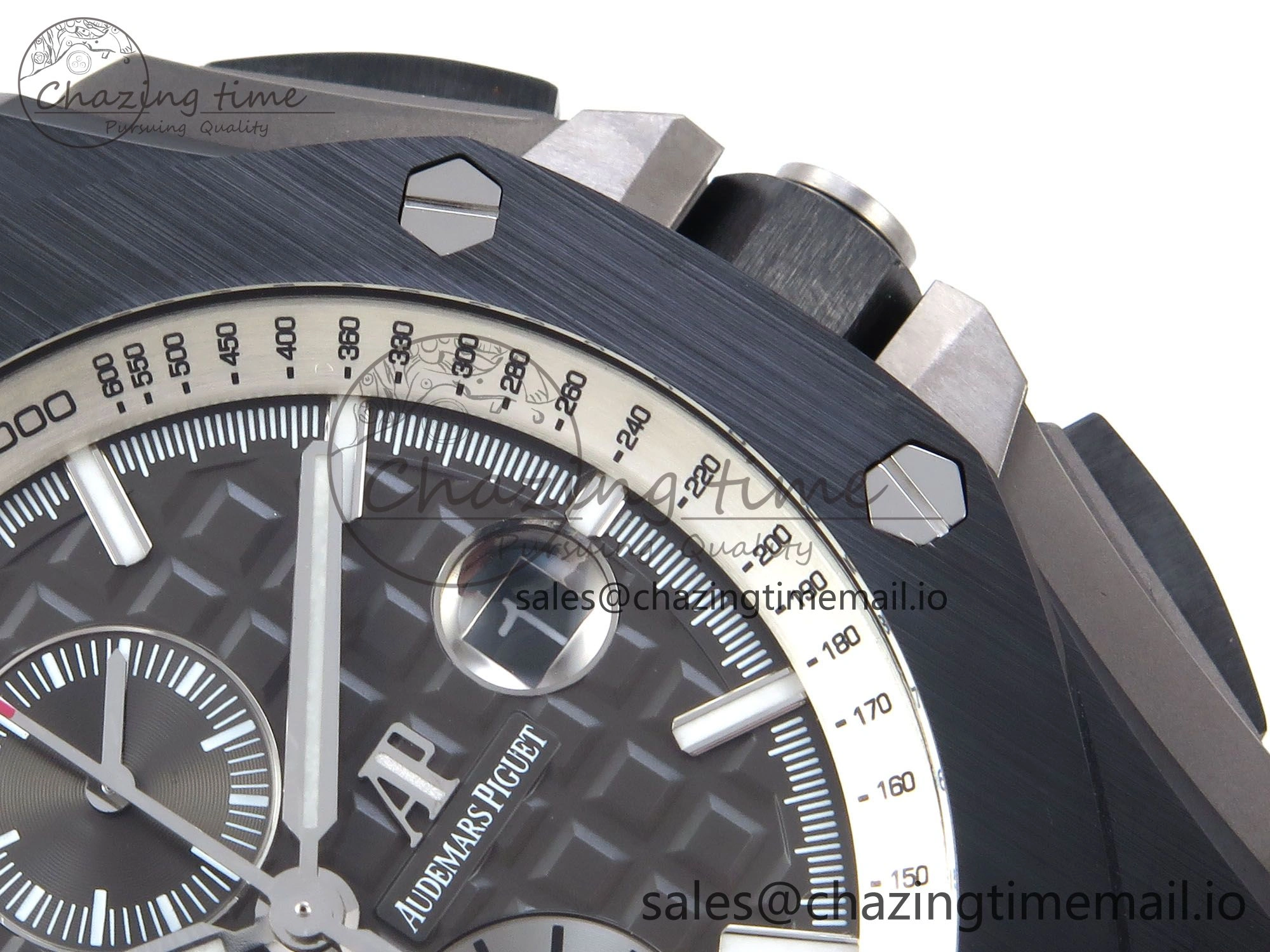Lightweight Royal Oak Offshore 44mm Black Ceramic SS TKF 1:1 Best Edition Gray Dial on Black Rubber Strap A 4373