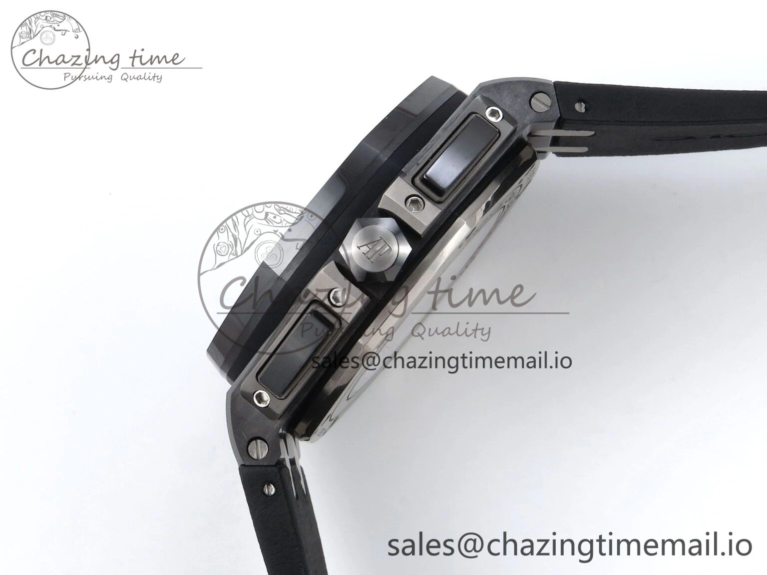 Lightweight Royal Oak Offshore 44mm Black Ceramic SS TKF 1:1 Best Edition Gray Dial on Black Rubber Strap A 4373