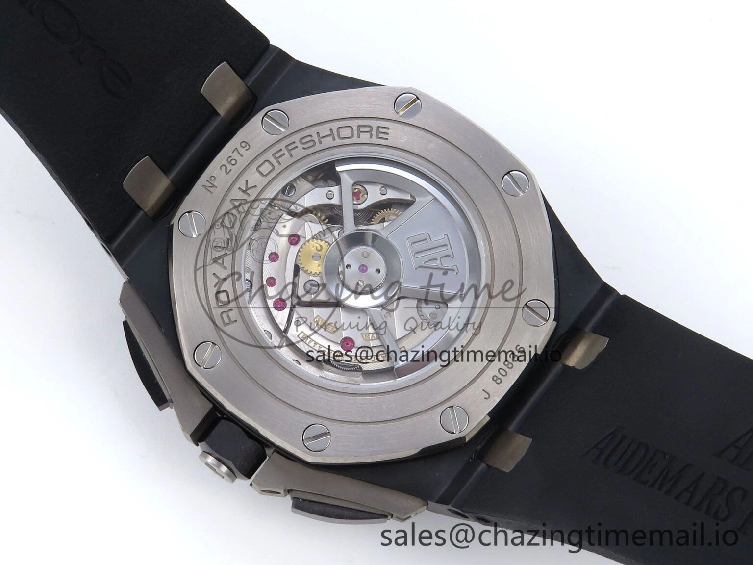 Lightweight Royal Oak Offshore 44mm Black Ceramic SS TKF 1:1 Best Edition Gray Dial on Black Rubber Strap A 4373