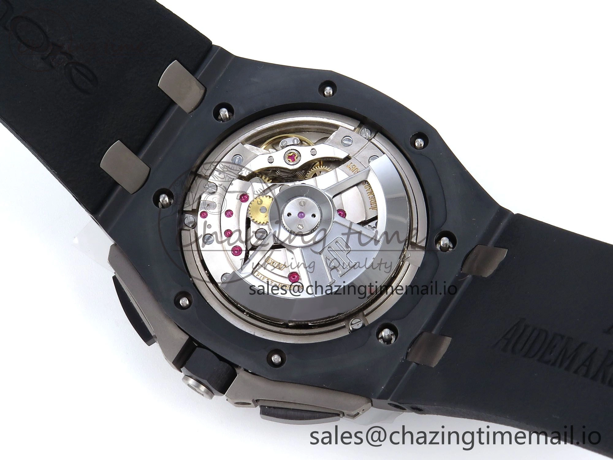 Lightweight Royal Oak Offshore 44mm Black Ceramic SS TKF 1:1 Best Edition Gray Dial on Black Rubber Strap A 4373