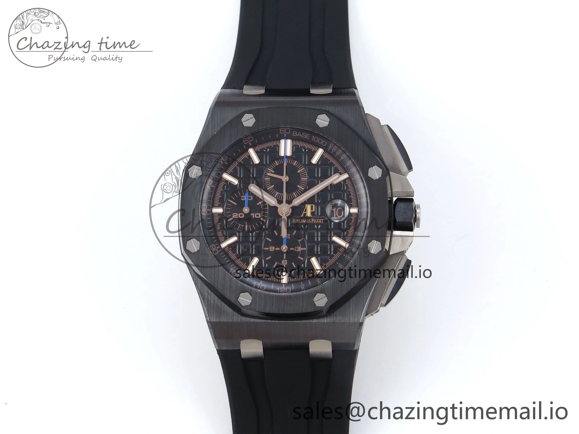 Sophisticated Royal Oak Offshore 44mm Black Ceramic TKF 1:1 Best Edition Black Dial on Black Rubber Strap A 4369