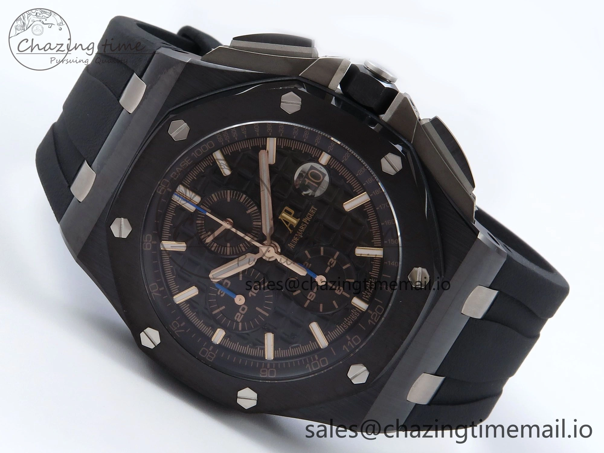 Sophisticated Royal Oak Offshore 44mm Black Ceramic TKF 1:1 Best Edition Black Dial on Black Rubber Strap A 4369