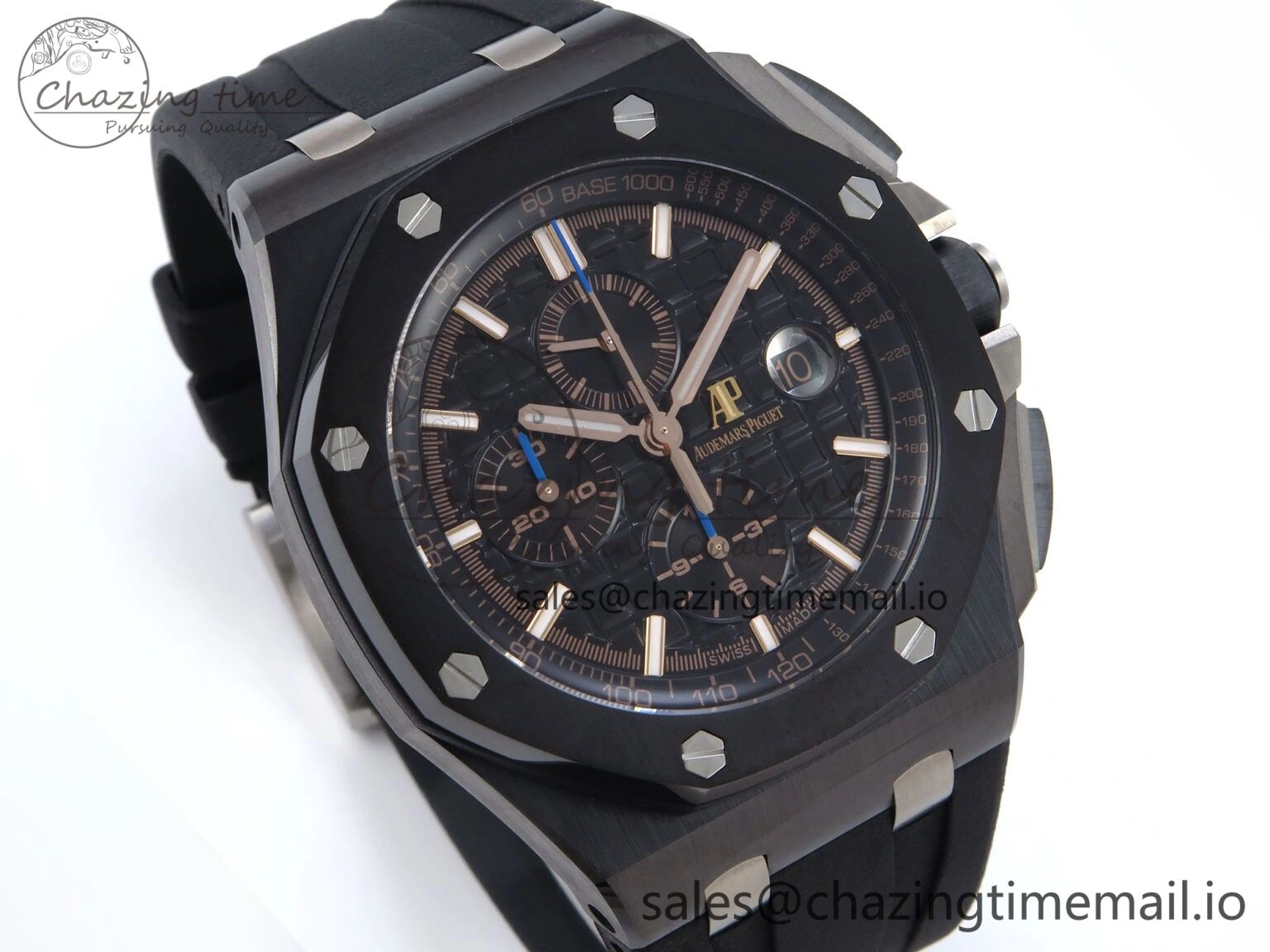 Sophisticated Royal Oak Offshore 44mm Black Ceramic TKF 1:1 Best Edition Black Dial on Black Rubber Strap A 4369
