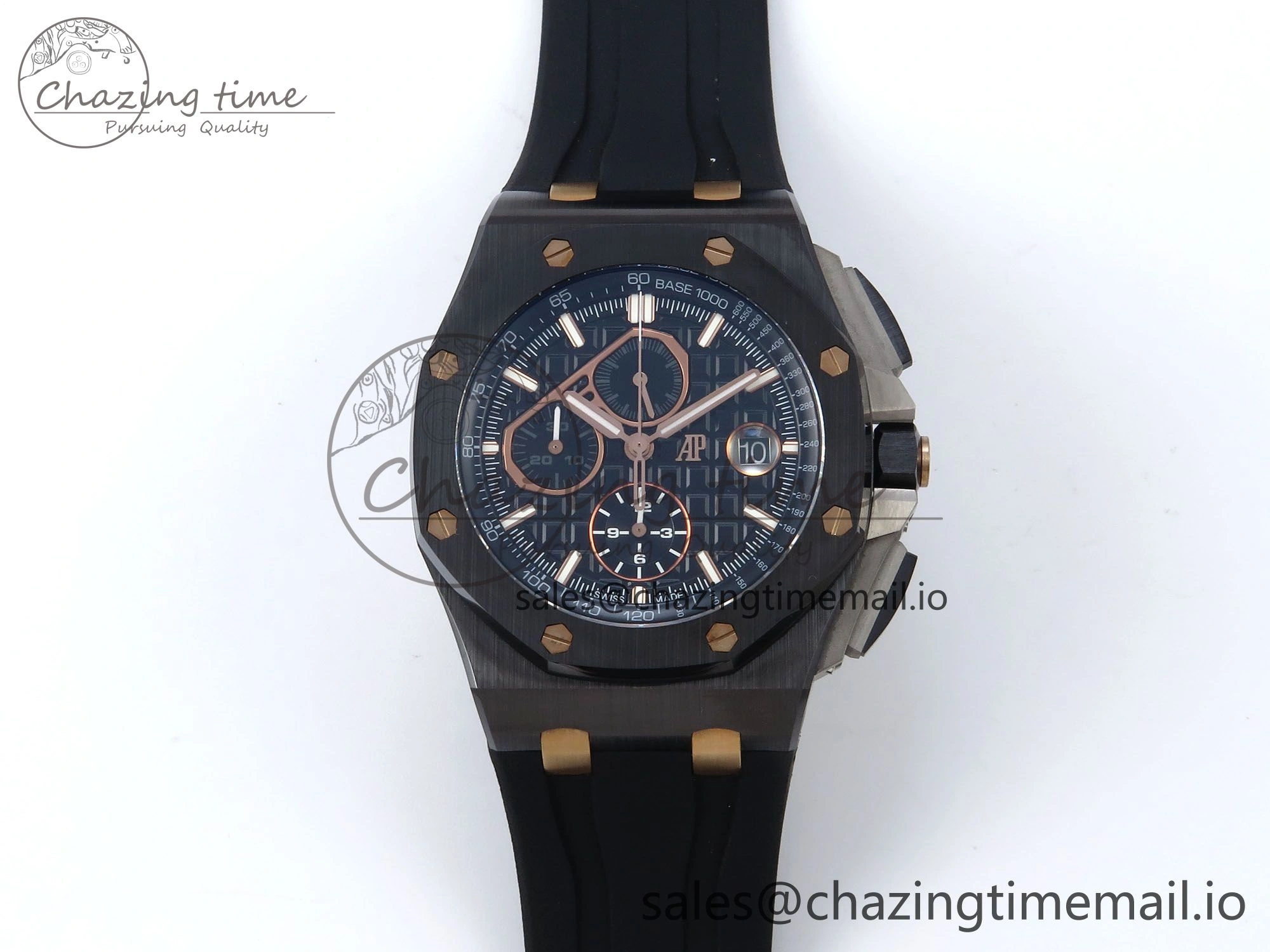 Royal Oak Offshore 44mm Black Ceramic TKF 1:1 Best Edition Black RG Dial on Black Rubber Strap A Timeless 4367