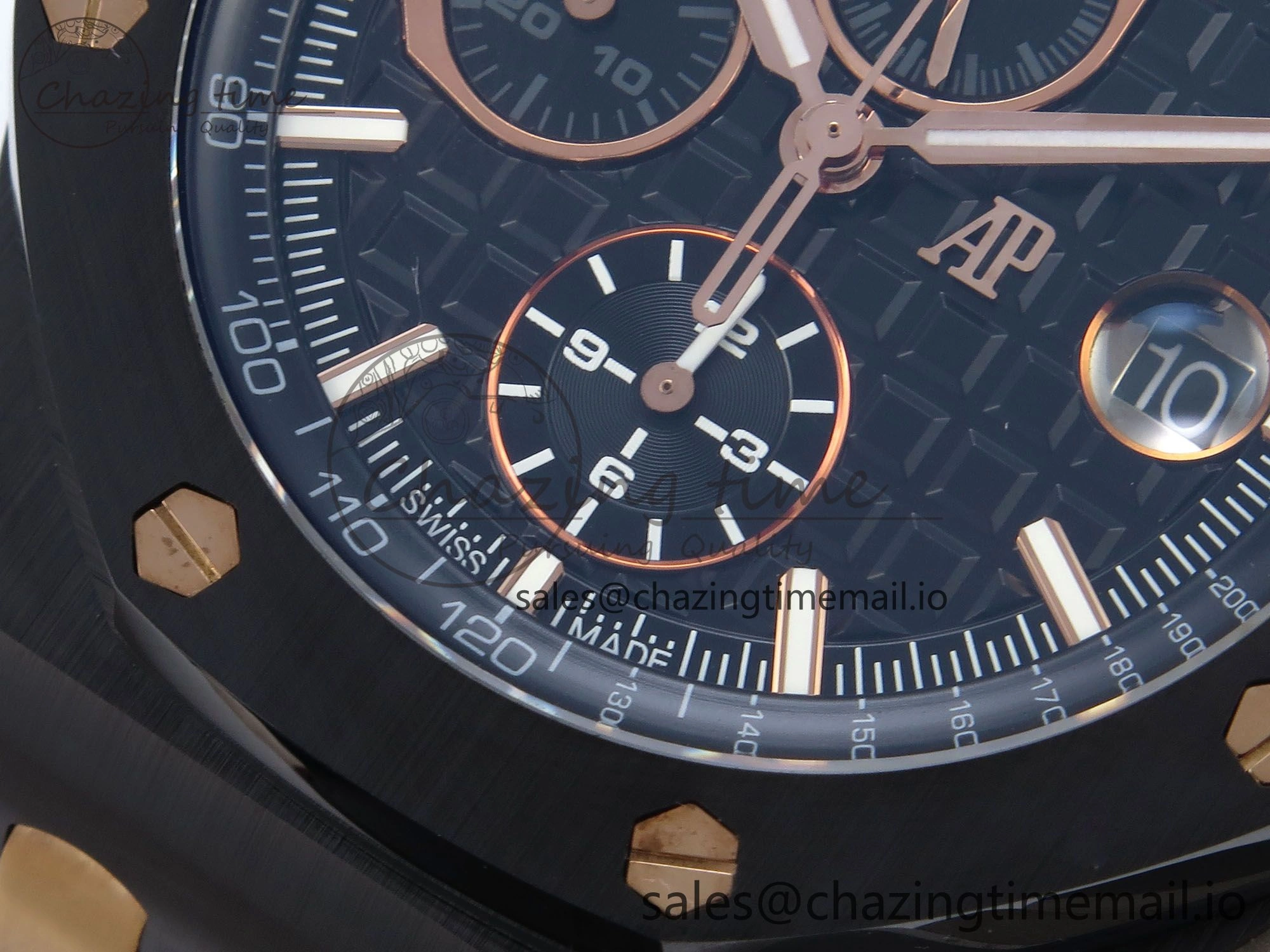 Royal Oak Offshore 44mm Black Ceramic TKF 1:1 Best Edition Black RG Dial on Black Rubber Strap A Timeless 4367