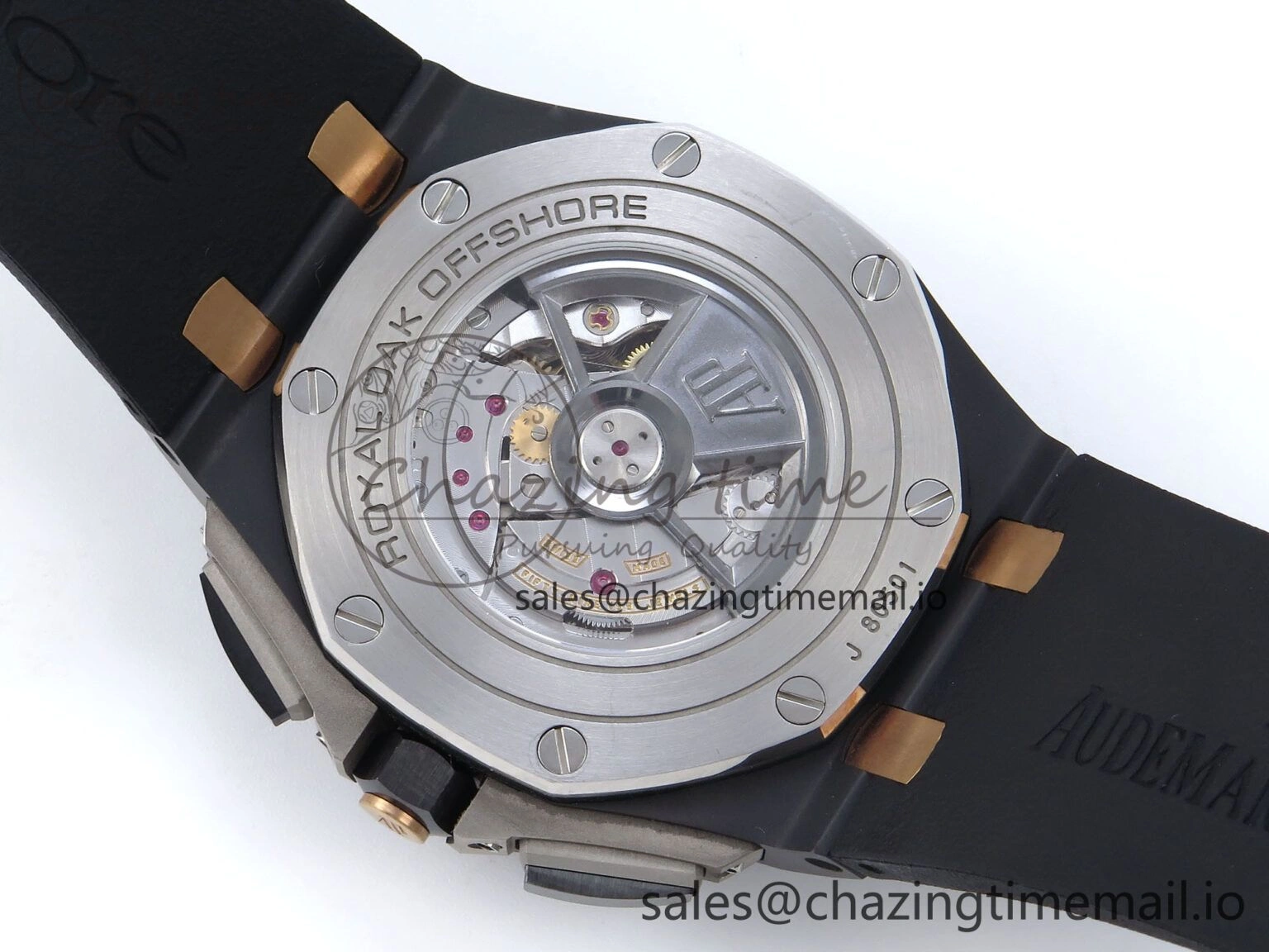 Royal Oak Offshore 44mm Black Ceramic TKF 1:1 Best Edition Black RG Dial on Black Rubber Strap A Timeless 4367