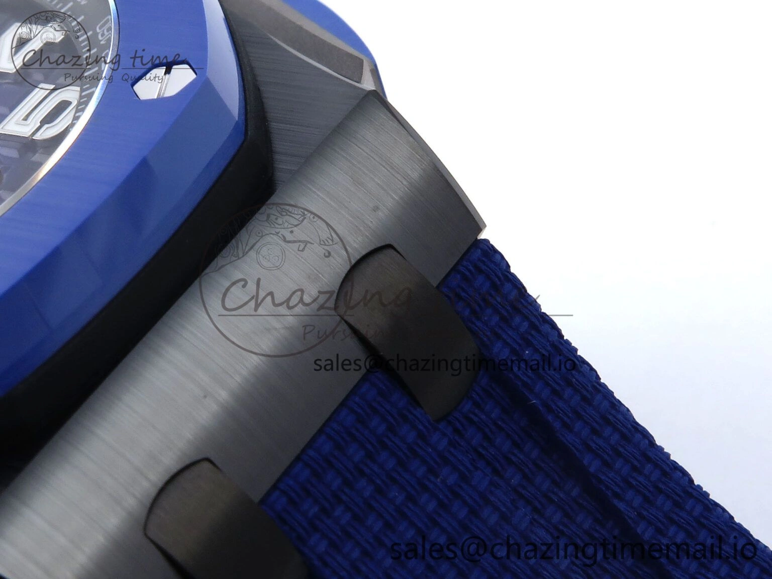 Flexible Royal Oak Offshore 44mm Black Ceramic TKF 1:1 Best Edition Blue Dial on Blue Rubber Strap A 4366