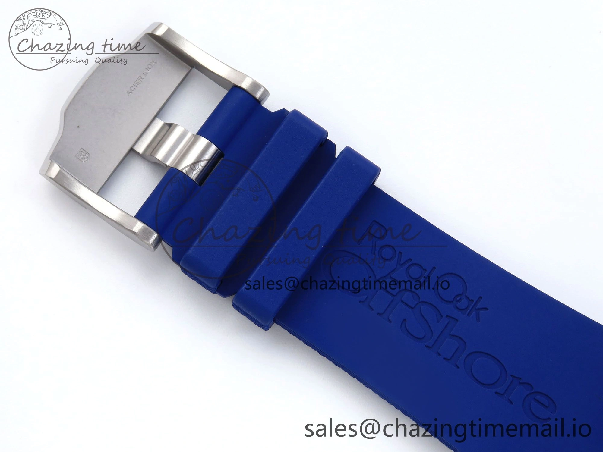Flexible Royal Oak Offshore 44mm Black Ceramic TKF 1:1 Best Edition Blue Dial on Blue Rubber Strap A 4366