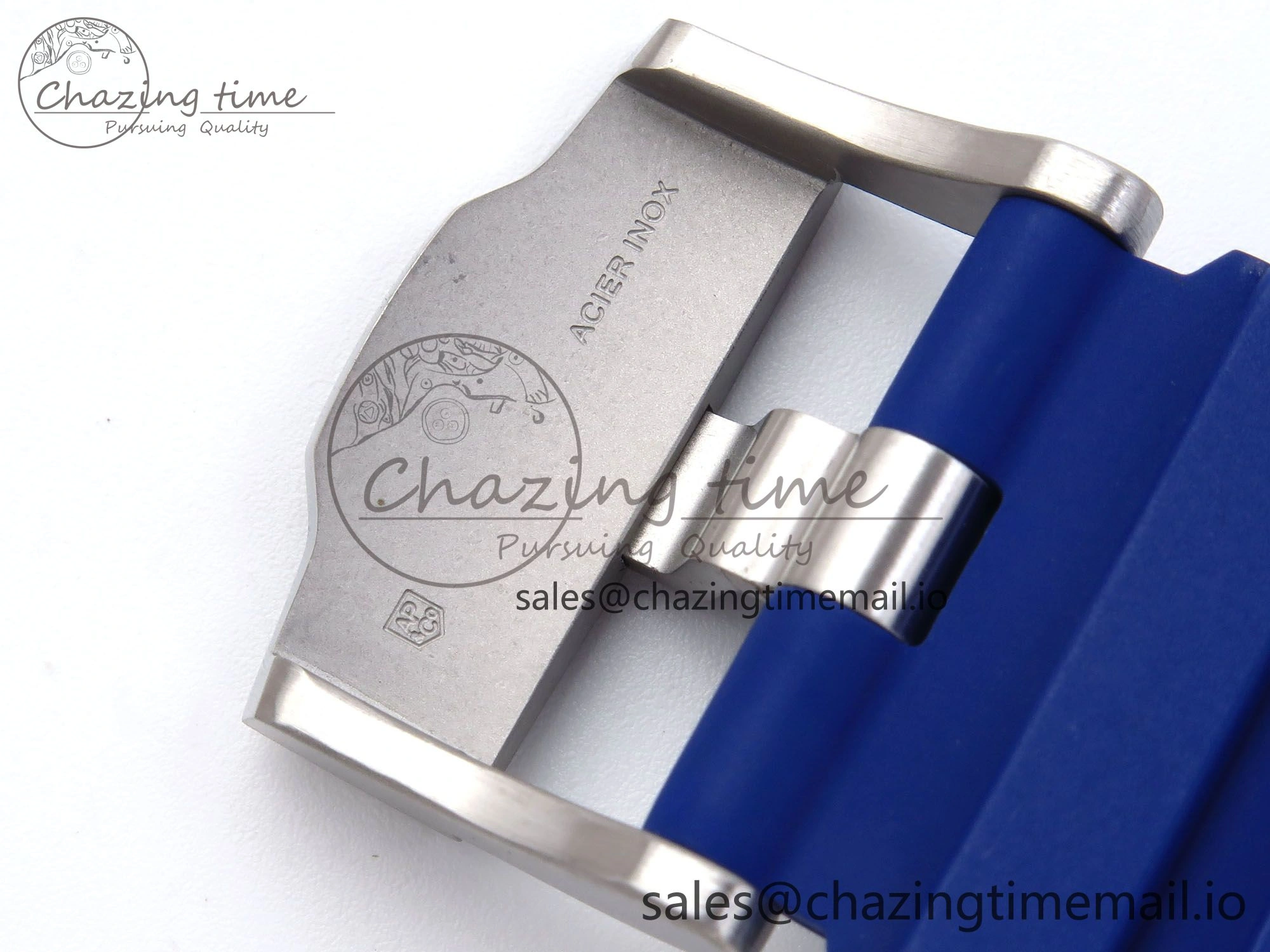 Flexible Royal Oak Offshore 44mm Black Ceramic TKF 1:1 Best Edition Blue Dial on Blue Rubber Strap A 4366