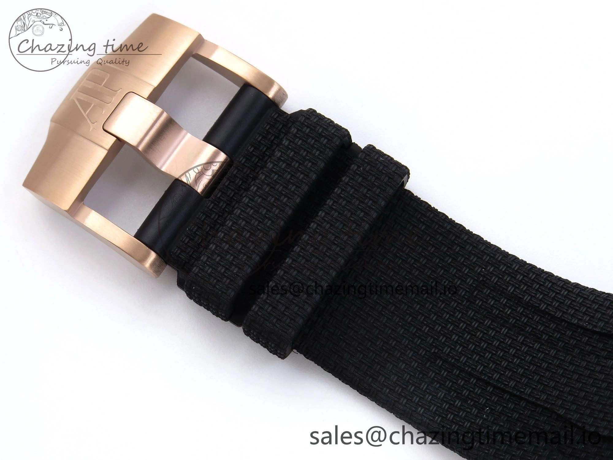 WeatherProof Royal Oak Offshore 44mm Black Ceramic TKF 1:1 Best Edition Gray Dial RG Bezel on Black Rubber Strap A 4374