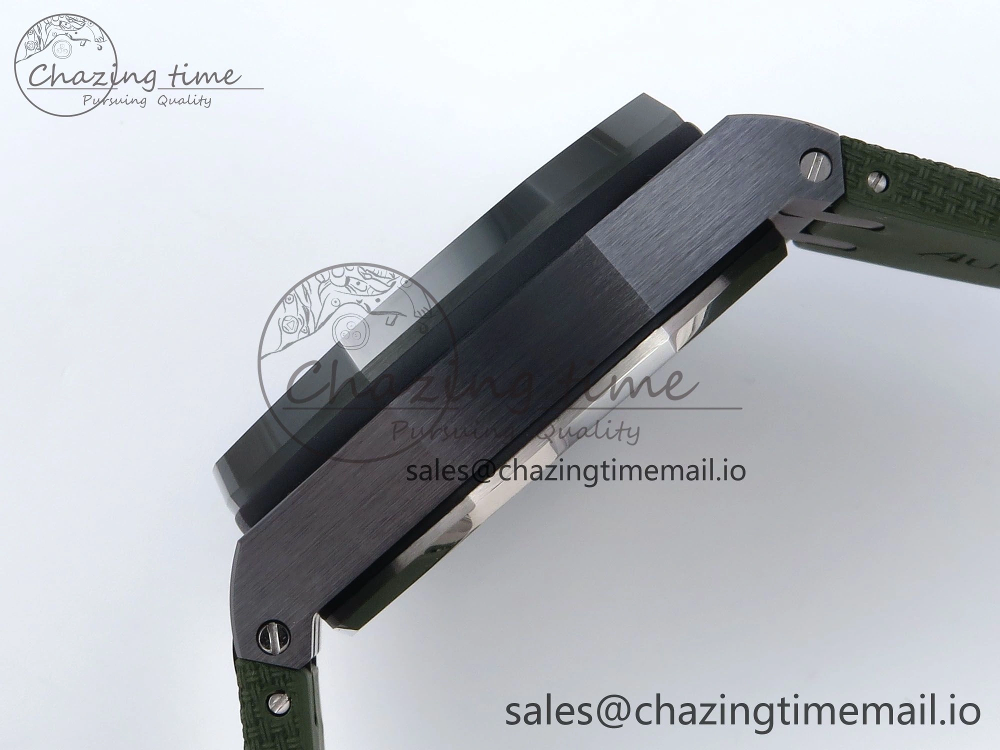 OdorResistant Royal Oak Offshore 44mm Black Ceramic TKF 1:1 Best Edition Green Dial on Green Rubber Strap A 4314