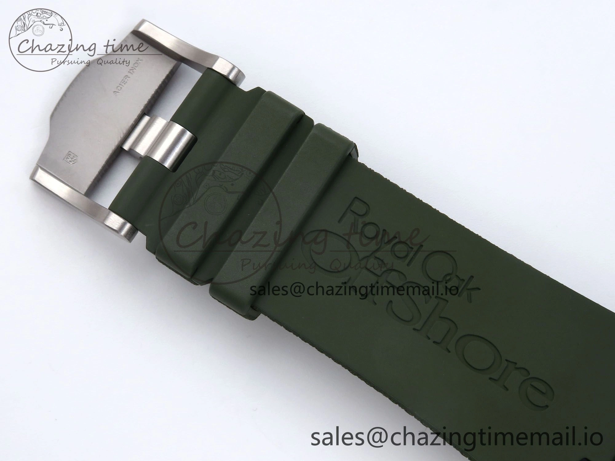 OdorResistant Royal Oak Offshore 44mm Black Ceramic TKF 1:1 Best Edition Green Dial on Green Rubber Strap A 4314