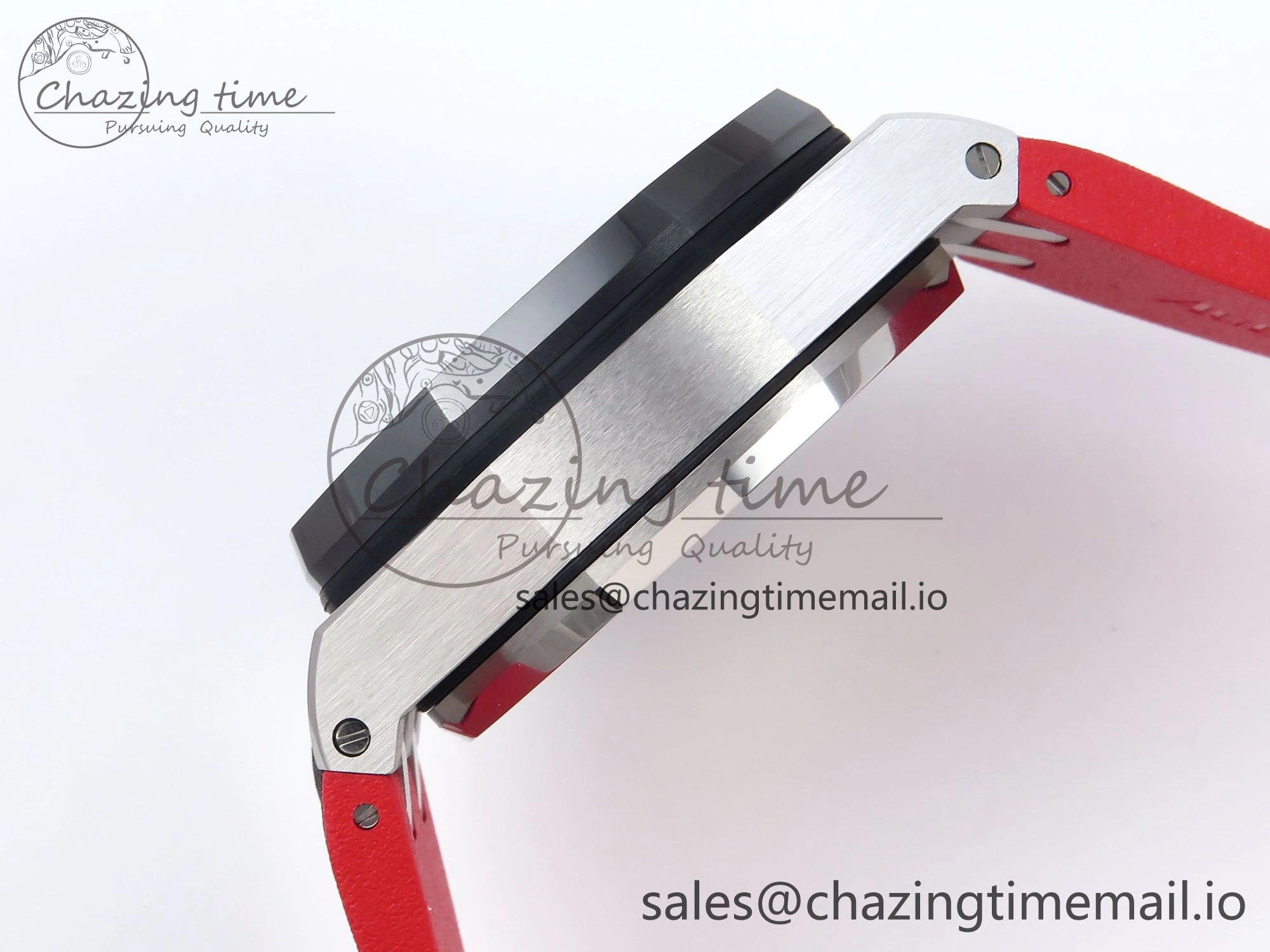 EasyMatch Royal Oak Offshore 44mm Black Themes SS TKF 1:1 Best Edition Black Dial on Black Red Rubber Strap A 4320