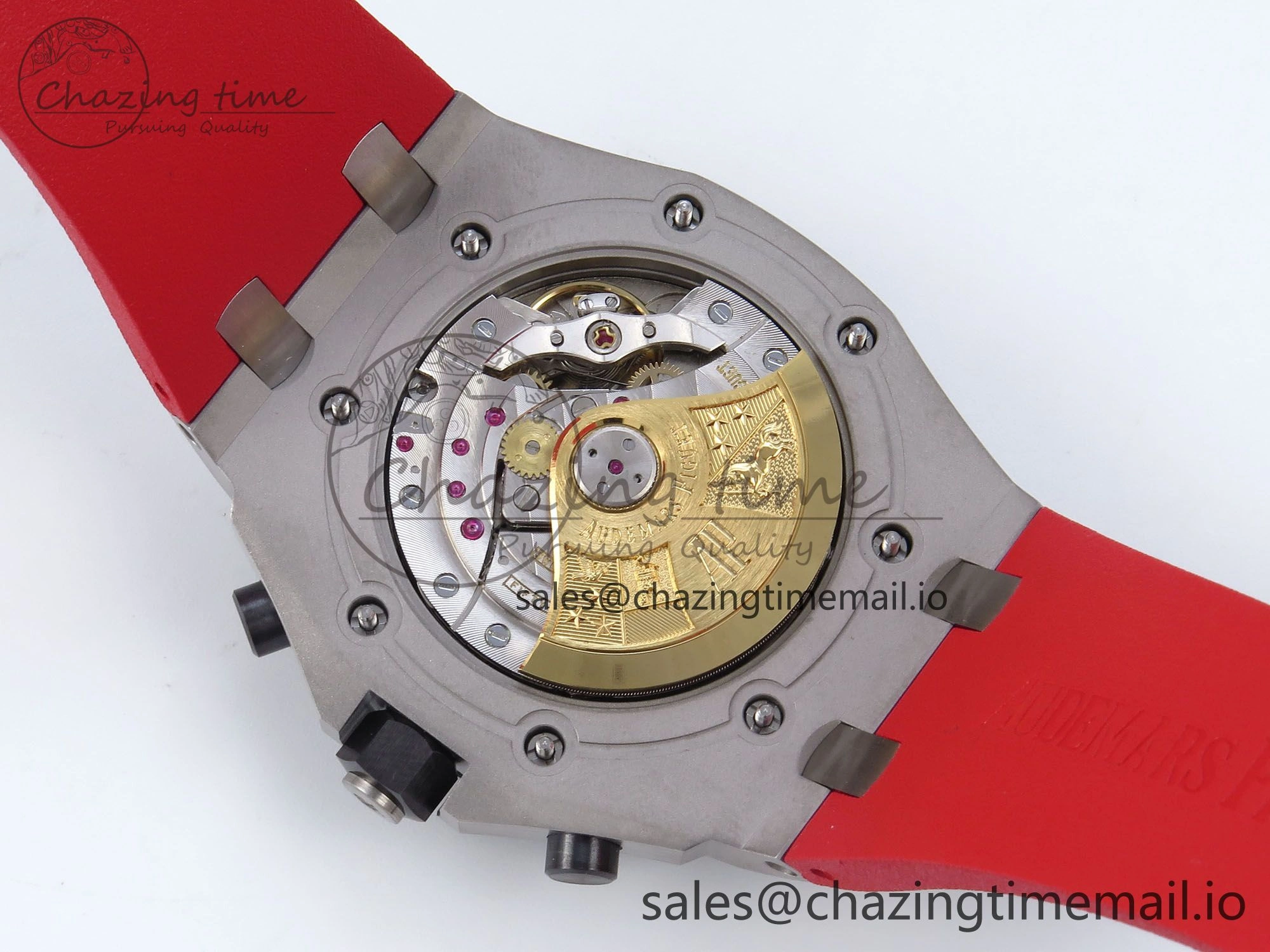 EasyMatch Royal Oak Offshore 44mm Black Themes SS TKF 1:1 Best Edition Black Dial on Black Red Rubber Strap A 4320